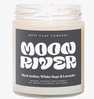 West Clay | Moon River Candle - Black Amber,  White Sage & Lavender